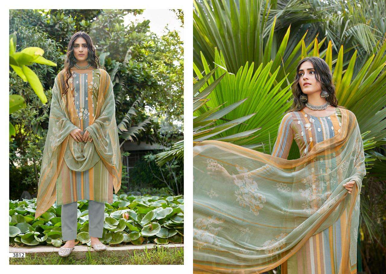 Printed Salwar Kameez Fabric with Fancy Embroidery Work