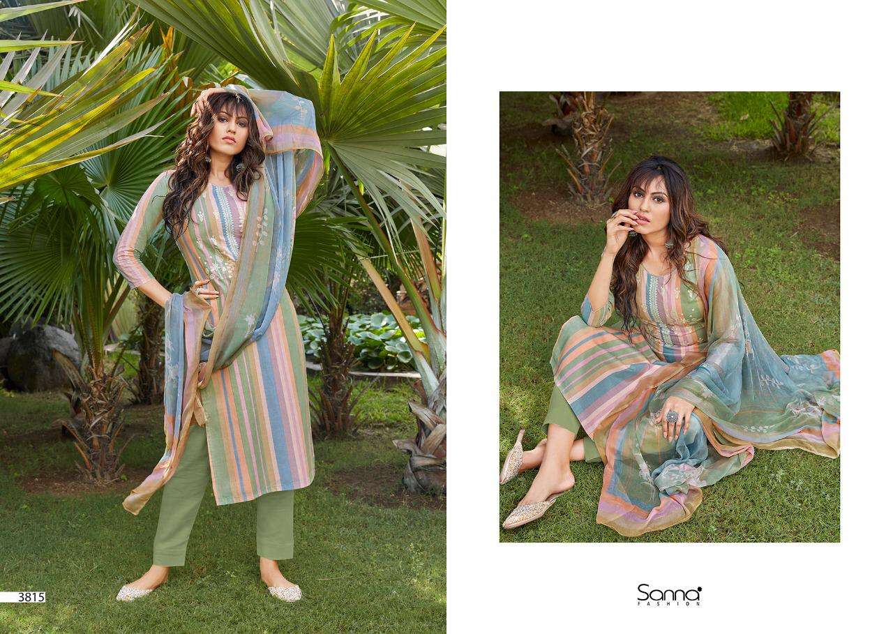 Printed Salwar Kameez Fabric with Fancy Embroidery Work