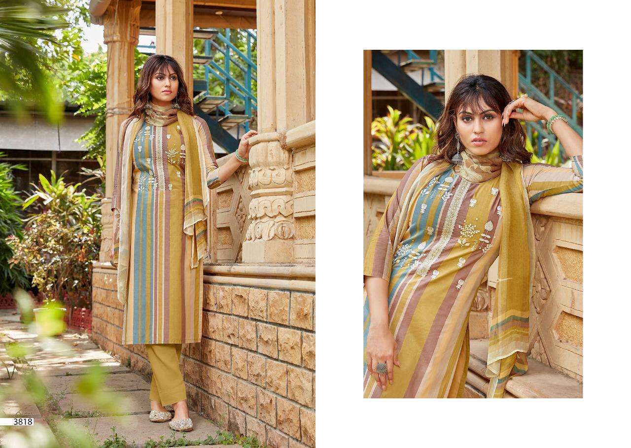 Printed Salwar Kameez Fabric with Fancy Embroidery Work