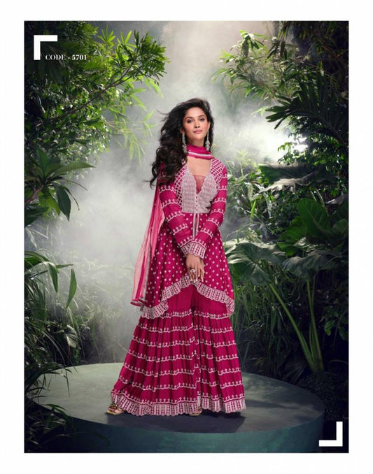 Timeless Chinon Silk Salwar Kameez Ensemble