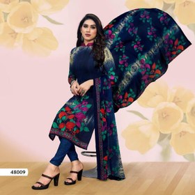 Vibrant  Dress Material Set with Printed Design and Chiffon Dupatta