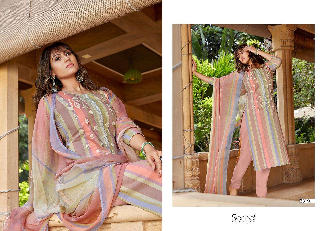 Printed Salwar Kameez Fabric with Fancy Embroidery Work